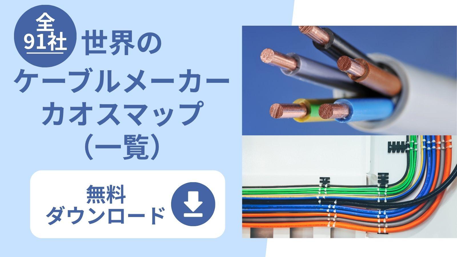 【無料ダウンロード】世界のケーブルメーカー91社のカオスマップ一覧｜国別分類